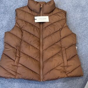 Cole Haan Tan Quilted Vest